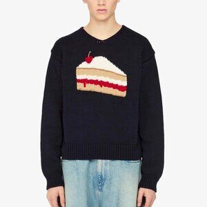 JW ANDERSON CAKE' GRAPHIC SWEATER BLUE